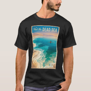 Döda havet Illustration Resa Konst Vintage T Shirt