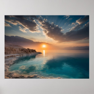 Döda havet landskap Israel Poster