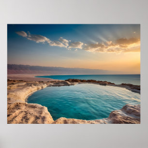 Döda havet landskap Israel Poster
