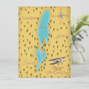 Döda havet vintagekarta