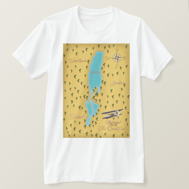 Döda havet vintagekarta t shirt (Design framsida)
