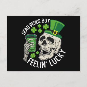 Döda insidan men Feelin's Lucky Skull St Patrick's Vykort