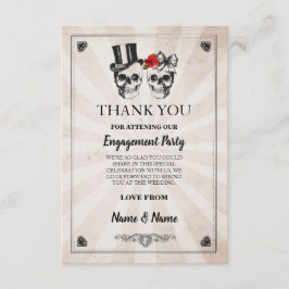 Döda kranier Halloween Tack Bröllop Rustik Kort