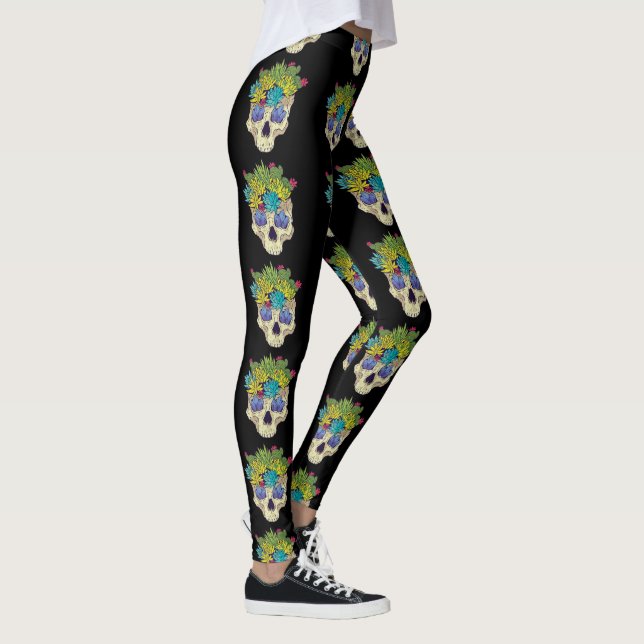 Döda kranier och suckulenter leggings (Höger)