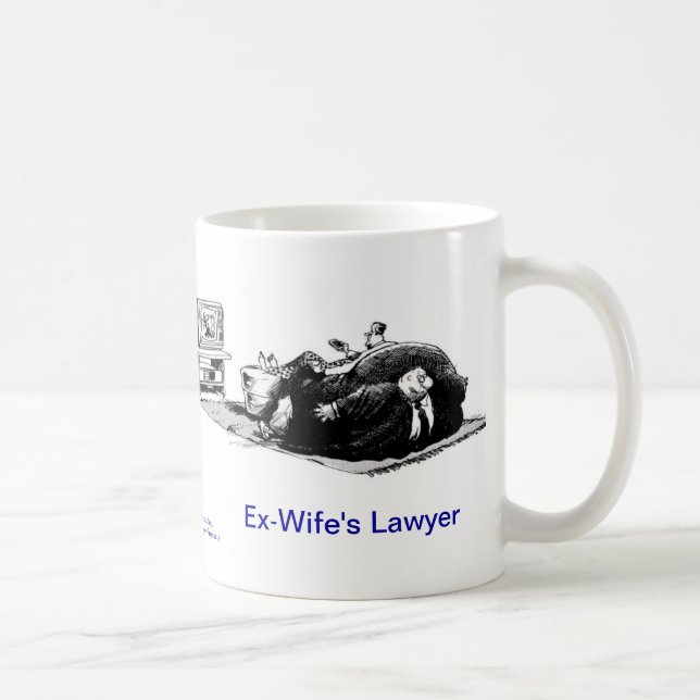 Döda Lawyer™ Före detta-Fru mugg för kaffe för (Höger)