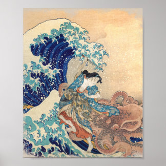 Döda Octopus av Kanagawa Poster