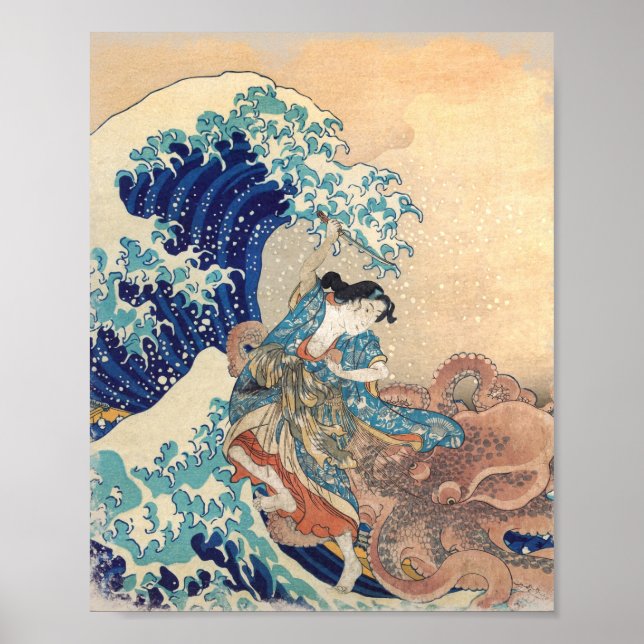 Döda Octopus av Kanagawa Poster (Framsidan)