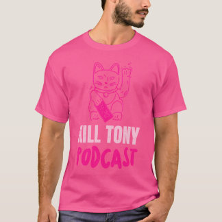 Döda Tony Podcast Rosa Maneki Neko Lucky Cat T Shirt