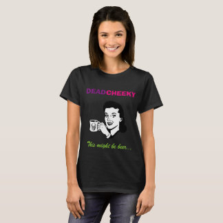 Döda uppnosig kvinna t-skjorta för kortärmadsvart tee shirt