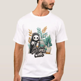 Döda Växter Klubb Söt Skelett Katt Växtvård T-Shir T Shirt