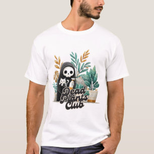 Döda Växter Klubb Söt Skelett Katt Växtvård T-Shir T Shirt