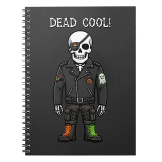 Dödcoola skelettmotorcyklisten | Halloween Anteckningsbok