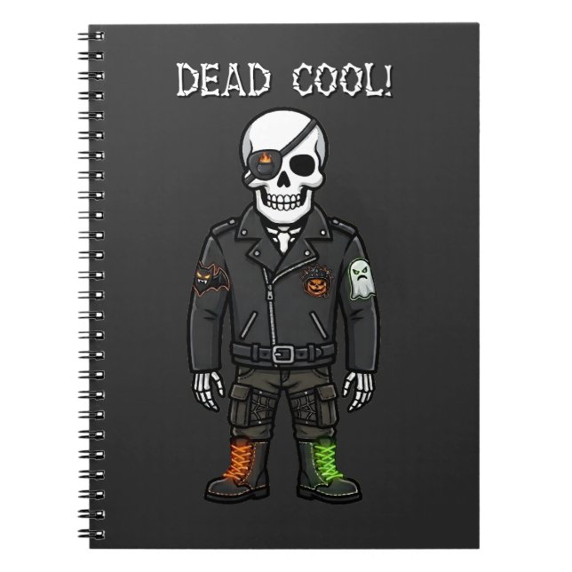 Dödcoola skelettmotorcyklisten | Halloween Anteckningsbok (Framsidan)
