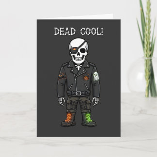 Dödcoola skelettmotorcyklisten | Halloween Kort