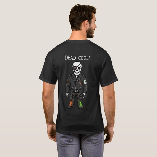 Dödcoola skelettmotorcyklisten | Halloween T Shirt (Hel baksida)