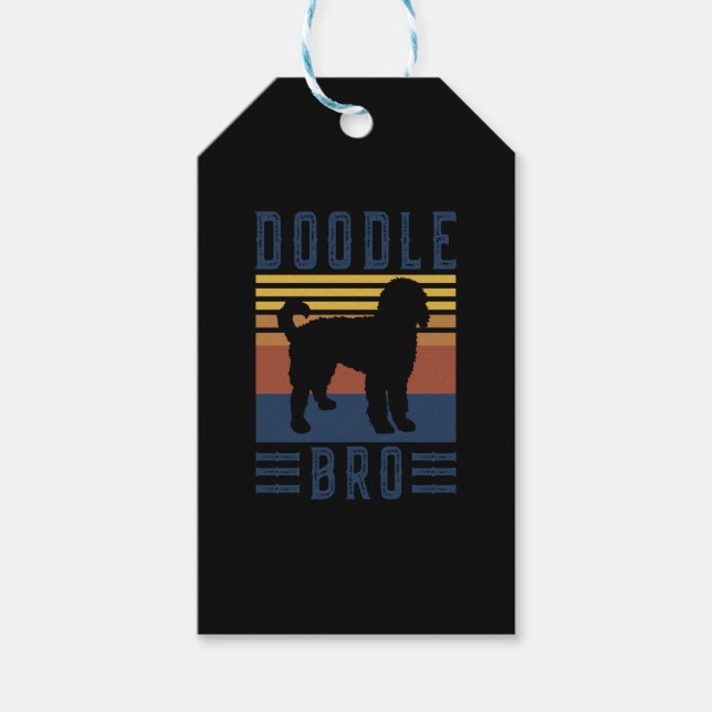 Doddle Hund Retro T-Shirt Presentetikett (Framsidan)