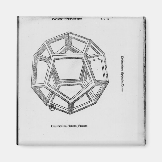Dodecahedron, från "De Divina Proportione" Magnet (Framsidan)