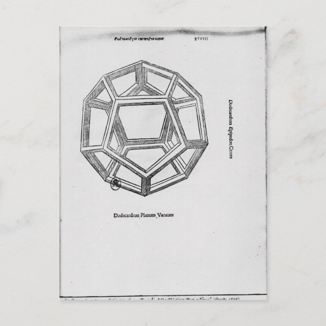 Dodecahedron, från "De Divina Proportione" Vykort (Framsida)