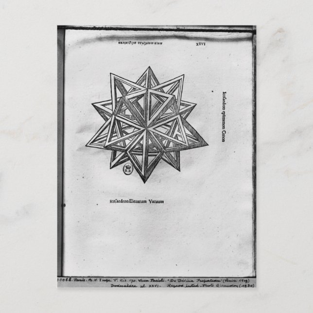 Dodecahedron, från "De Divina Proportione" Vykort (Framsida)