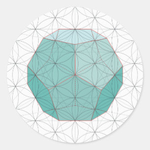 Dodecahedron Sticker Runt Klistermärke
