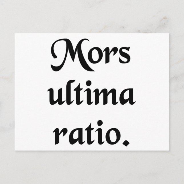 Döden är den slutliga redovisningen. vykort (Framsida)