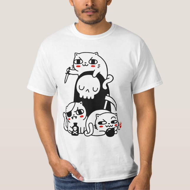 Döden är en kattperson vid obinsun t shirt (Framsida)