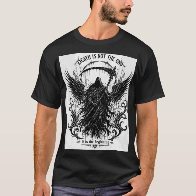 Döden är inte slutet gotisk grim reaper t shirt (Framsida)