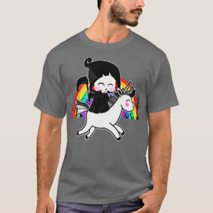 Döden är Magic Unicorn Grim Reaper Rainbow T Shirt