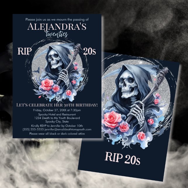Döden åt min ungdom Grim Reaper 30-årsfest Inbjudningar (Skapare uppladdad)
