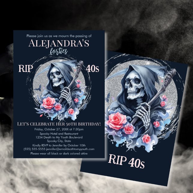 Döden åt min ungdom Grim Reaper 50-årsfest Inbjudningar (Skapare uppladdad)