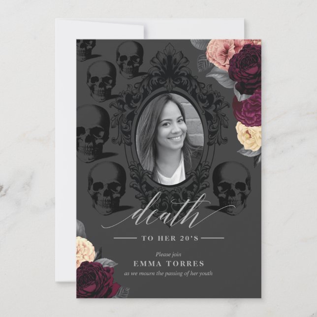 Döden åt mitt 20-tal-firande inbjudningar (Framsida)