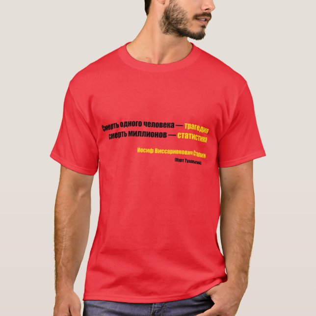 Döden av en man är en tragedi… tee shirt (Framsida)