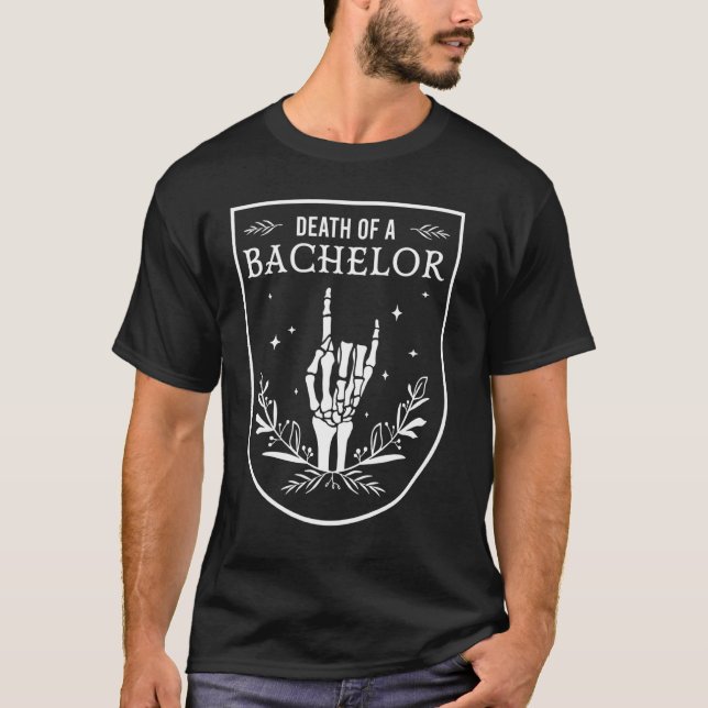 Döden av en ogift bästa man Brudgum Gotisk student T Shirt (Framsida)