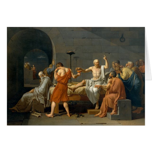 Döden av Socrates av Jacques-Louis David Hälsningskort (Framsidan Horizontal)
