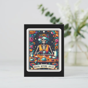 Döden före Kaffe utan Koffein Tarotkortssamling Vykort
