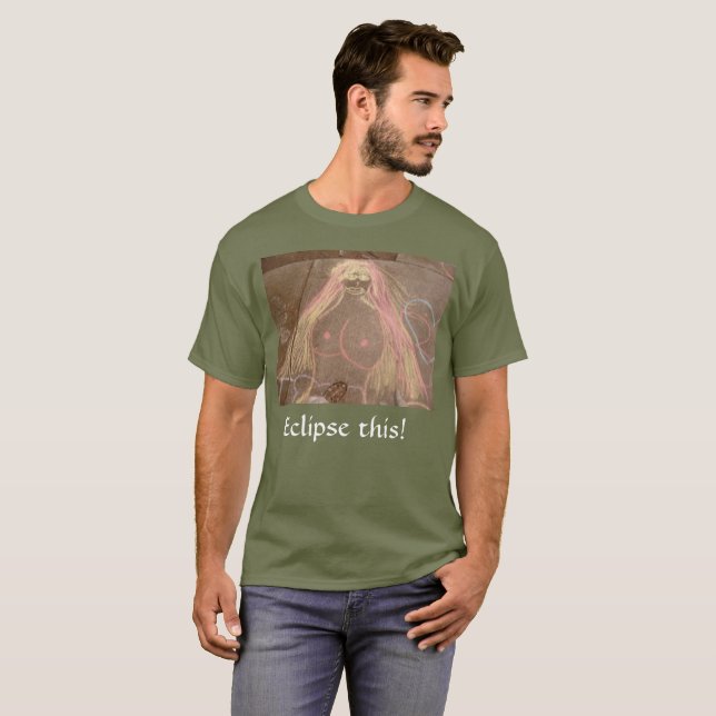 Döden hippie dam teckning i kalk! t shirt (Hel framsida)