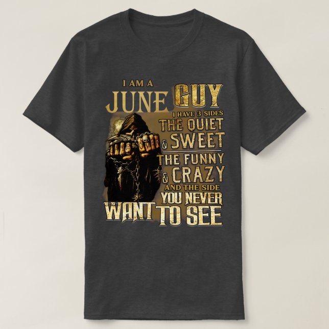 Döden jag är en Junikille jag har tre sidor. T Shirt (Design framsida)