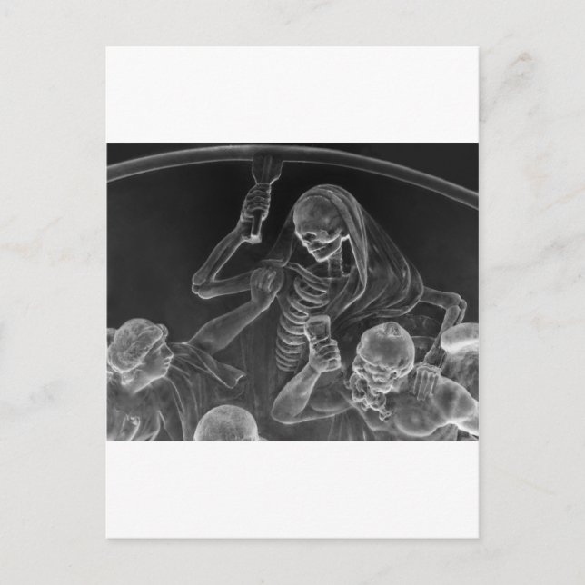 Döden kommer med ett samtal. vykort (Framsida)