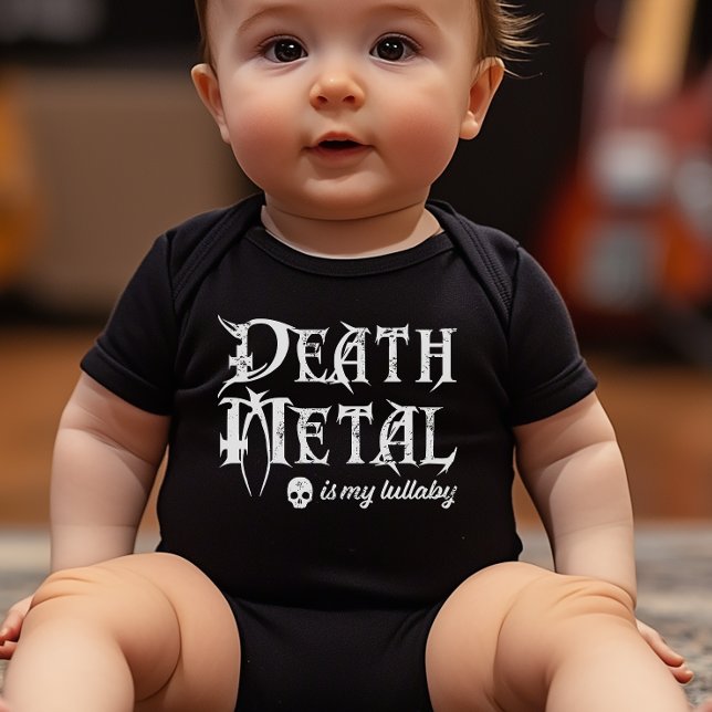 Döden Metall är min Lullaby T Shirt (The ideal cheeky baby shower gift for parents that love their metal.)