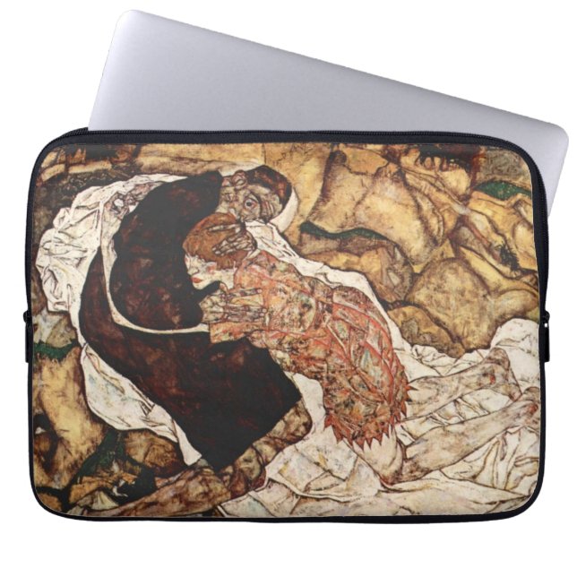 Döden och flickan av Egon Schiele Laptop Fodral (Framsidan)