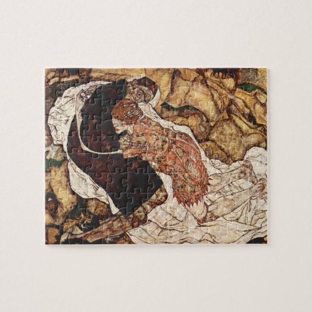 Döden och flickan av Egon Schiele Pussel (Horisontell)