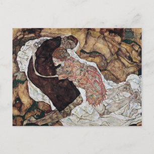 Döden och flickan målning av Egon Schiele Vykort