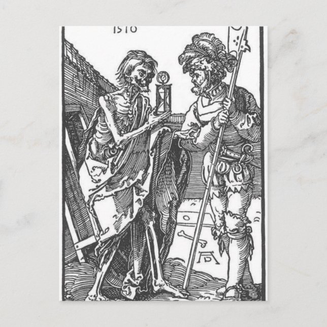 Döden och Landsknecht av Albrecht Durer Vykort (Framsida)