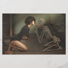 Döden och Young Woman Brevpapper