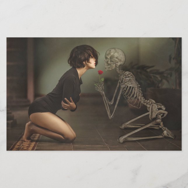 Döden och Young Woman Brevpapper (Framsida)