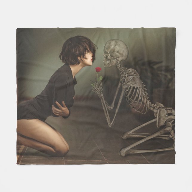 Döden och Young Woman Fleecefilt (Framsidan (Horisontell))