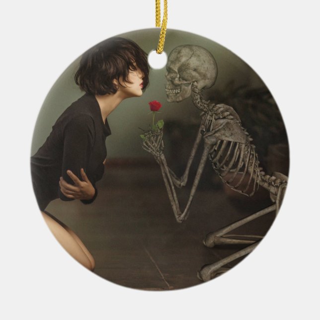 Döden och Young Woman Julgransprydnad Keramik (Framsidan)