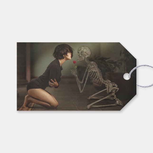 Döden och Young Woman Presentetikett (Framsidan (Horisontell))