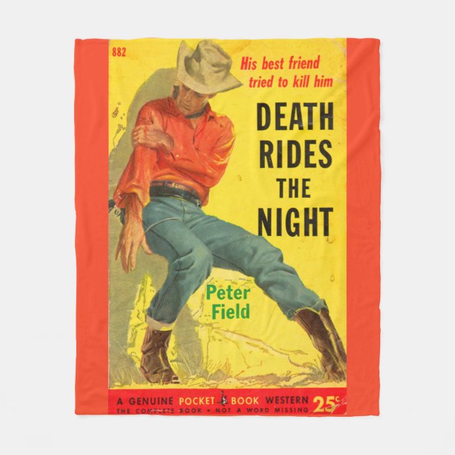 Döden Rides Night western bok täcke Fleecefilt (Framsidan)