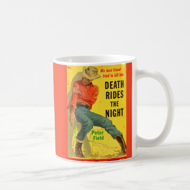 Döden Rides Night western bok täcke Kaffemugg (Höger)